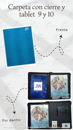 [CS10-LT] CARPETA C/CIERRE Y TABLET 9"-10" (23 X 30 CM) CALIFORNIA TURQUESA
