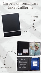 [C68-LN] CARPETA UNIVERSAL P/TABLET CALIFORNIA NEGRO