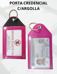 [GAF14-SFC] PORTA CREDENCIAL C/ARGOLLA - SINTÉTICO FUCSIA