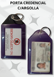 [GAF14-SMD] PORTA CREDENCIAL C/ARGOLLA - SINTÉTICO MORADO