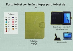 PORTA TABLET C/IMÁN Y TOPES 7"-8" GRABADO JW SINTÉTICO