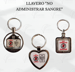 LLAVERO "NO ADMINISTRAR SANGRE"