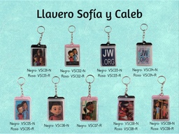 [VSC09-R] LLAVERO SOFIA Y CALEB CHOCANDO LAS MANOS ROSA ECON.