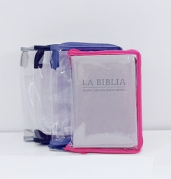 [FBBTC-TR] FORRO BIBLIA DE BOLSILLO C/CIERRE TRANSPARENTE ROSA
