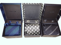 [MANC-01] CONJUNTO DE CORBATA,PAÑUELO Y MANCUERNILLAS  (COLORES VARIOS)