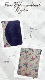 [FBC2-092] FORRO BIBLIA MEDIANA C/CIERRE CAJA RELIEVE COMBINADA COLIBRI - MORADO