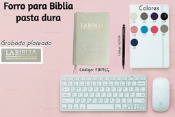 [FBP1-1QG1] FORRO BIBLIA MEDIANA PASTA DURA GRABADO QUEMANTE GRIS CLARO 1