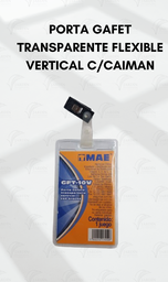 [GAF-T-V] PORTA GAFET TRANSPARENTE FLEXIBLE VERTICAL C/CAIMAN