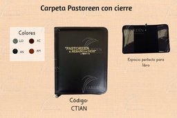 [CT1-AV] CARPETA PASTOREEN C/CIERRE GRABADA SINTETICO VINO