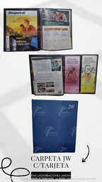 [CJ2-LZ] CARPETA LISA JW GRABADO C/MICA P/TARJETA  CALIFORNIA AZUL MARINO