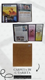 [CJ2-LCRE] CARPETA LISA JW GRABADO C/MICA P/TARJETA  CALIFORNIA CREMA