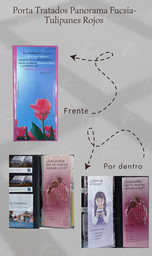 [PPT-LF] PORTA TRATADOS PANORAMA TULIPANES ROJOS (MATEO 10:11) C/SOLAPA PARA TARJETA E INVITACION CALIFORNIA FUCSIA
