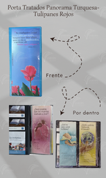 [PPT-LT] PORTA TRATADOS PANORAMA TULIPANES ROJOS (MATEO 10:11) C/SOLAPA PARA TARJETA E INVITACION CALIFORNIA TURQUESA