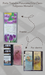 [PPT-2LG] PORTA TRATADOS PANORAMA TULIPANES MORADOS (DEUTERONOMIO 6:5) C/SOLAPA PARA TARJETA E INVITACION CALIFORNIA GRIS CLARO