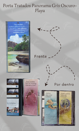 [PPT-1LO] PORTA TRATADOS PANORAMA PLAYA (PROVERBIOS 16:3) C/SOLAPA PARA TARJETA E INVITACION CALIFORNIA GRIS OSCURO