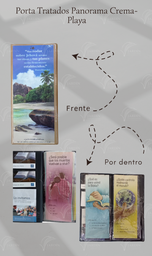 [PPT-LH] PORTA TRATADOS PANORAMA PLAYA (PROVERBIOS 16:3) C/SOLAPA PARA TARJETA E INVITACION CALIFORNIA CREMA
