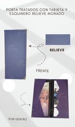 [PT4R-LP] PORTA TRATADOS CON TARJETA Y ESQUINERO METALICO COSIDO (S/MICAS) RELIEVE CALIFORNIA MORADO