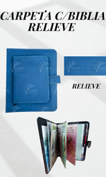 [CB11R-LZ] CARPETA CON BIBLIA CALIFORNIA AZUL MARINO RELIEVE