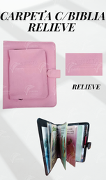 [CB11R-LR] CARPETA CON BIBLIA CALIFORNIA ROSA RELIEVE