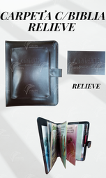 [CB11R-AC] CARPETA CON BIBLIA SINTETICO CAFE RELIEVE