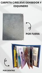 [CG5R1-LO] CARPETA C/RELIEVE EXHIBIDOR Y ESQUINERO METALICO ACOJINADA COSIDA CALIFORNIA GRIS OSCURO