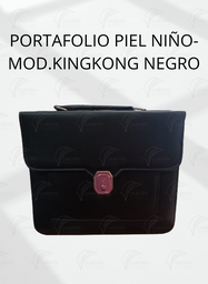 [PP-03] PORTAFOLIO PIEL GENUINA NIÑO- MOD.KINGKONG NEGRO