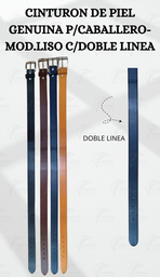 [CINT-3] CINTURON DE PIEL GENUINA P/CABALLERO-MOD.LISO C/DOBLE LINEA