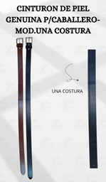 [CINT-6] CINTURON DE PIEL GENUINA P/CABALLERO-MOD.UNA COSTURA