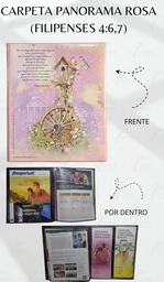 [CP1-LR] CARPETA PANORAMA (FILIPENSES 4:6,7) C/MICA P/TARJETA CALIFORNIA ROSA
