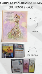 [CP1-LH] CARPETA PANORAMA (FILIPENSES 4:6,7) C/MICA P/TARJETA CALIFORNIA CREMA
