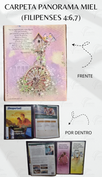 [CP1-LM] CARPETA PANORAMA (FILIPENSES 4:6,7) C/MICA P/TARJETA  CALIFORNIA MIEL