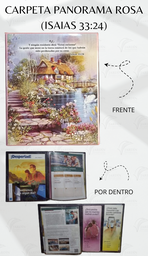[CP1-1LR] CARPETA PANORAMA (ISAIAS 33:24) C/MICA P/TARJETA CALIFORNIA ROSA