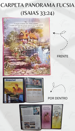 [CP1-1LF] CARPETA PANORAMA (ISAIAS 33:24) C/MICA P/TARJETA CALIFORNIA FUCSIA