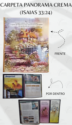 [CP1-1LH] CARPETA PANORAMA (ISAIAS 33:24) C/MICA P/TARJETA CALIFORNIA CREMA