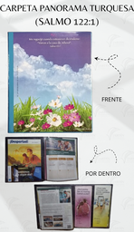 [CP1-LT] CARPETA PANORAMA (SALMO 122:1) C/MICA P/TARJETA CALIFORNIA TURQUESA