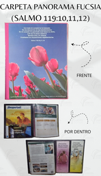 [CP1-3LF] CARPETA PANORAMA (SALMO 119:10,11,12) C/MICA P/TARJETA CALIFORNIA FUCSIA