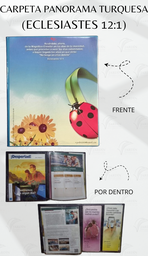 [CP1-2LT] CARPETA PANORAMA (ECLESIASTES 12:1) C/MICA P/TARJETA CALIFORNIA TURQUESA