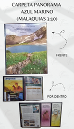 [CP1-LZ] CARPETA PANORAMA (MALAQUIAS 3:10) C/MICA P/TARJETA CALIFORNIA AZUL MARINO