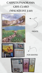 [CP1-LG] CARPETA PANORAMA (MALAQUIAS 3:10) C/MICA P/TARJETA CALIFORNIA GRIS CLARO