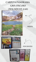 [CP1-LO] CARPETA PANORAMA (MALAQUIAS 3:10) C/MICA P/TARJETA CALIFORNIA GRIS OSCURO