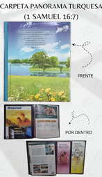 [CP1-3LT] CARPETA PANORAMA (1 SAMUEL 16:7) C/MICA P/TARJETA CALIFORNIA TURQUESA