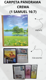 [CP1-4LH] CARPETA PANORAMA (1 SAMUEL 16:7) C/MICA P/TARJETA CALIFORNIA CREMA