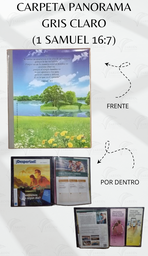 [CP1-1LG] CARPETA PANORAMA (1 SAMUEL 16:7) C/MICA P/TARJETA CALIFORNIA GRIS CLARO