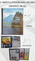 [CP1-2LN] CARPETA PANORAMA (MATEO 28:19) C/MICA P/TARJETA CALIFORNIA NEGRO