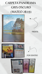 [CP1-1LO] CARPETA PANORAMA (MATEO 28:19) C/MICA P/TARJETA CALIFORNIA GRIS OSCURO
