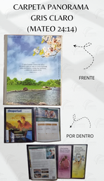[CP1-2LG] CARPETA PANORAMA (MATEO 24:14) C/MICA P/TARJETA CALIFORNIA GRIS CLARO