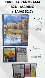 [CP1-3LZ] CARPETA PANORAMA (ISAIAS 52:7) C/MICA P/TARJETA CALIFORNIA AZUL MARINO