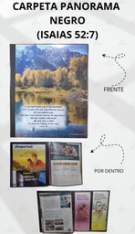 [CP1-3LN] CARPETA PANORAMA (ISAIAS 52:7) C/MICA P/TARJETA CALIFORNIA NEGRO