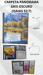 [CP1-3LO] CARPETA PANORAMA (ISAIAS 52:7) C/MICA P/TARJETA CALIFORNIA GRIS OSCURO