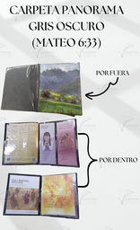 [CP1-4LO] CARPETA PANORAMA (MATEO 6:33) C/MICA P/TARJETA CALIFORNIA GRIS OSCURO